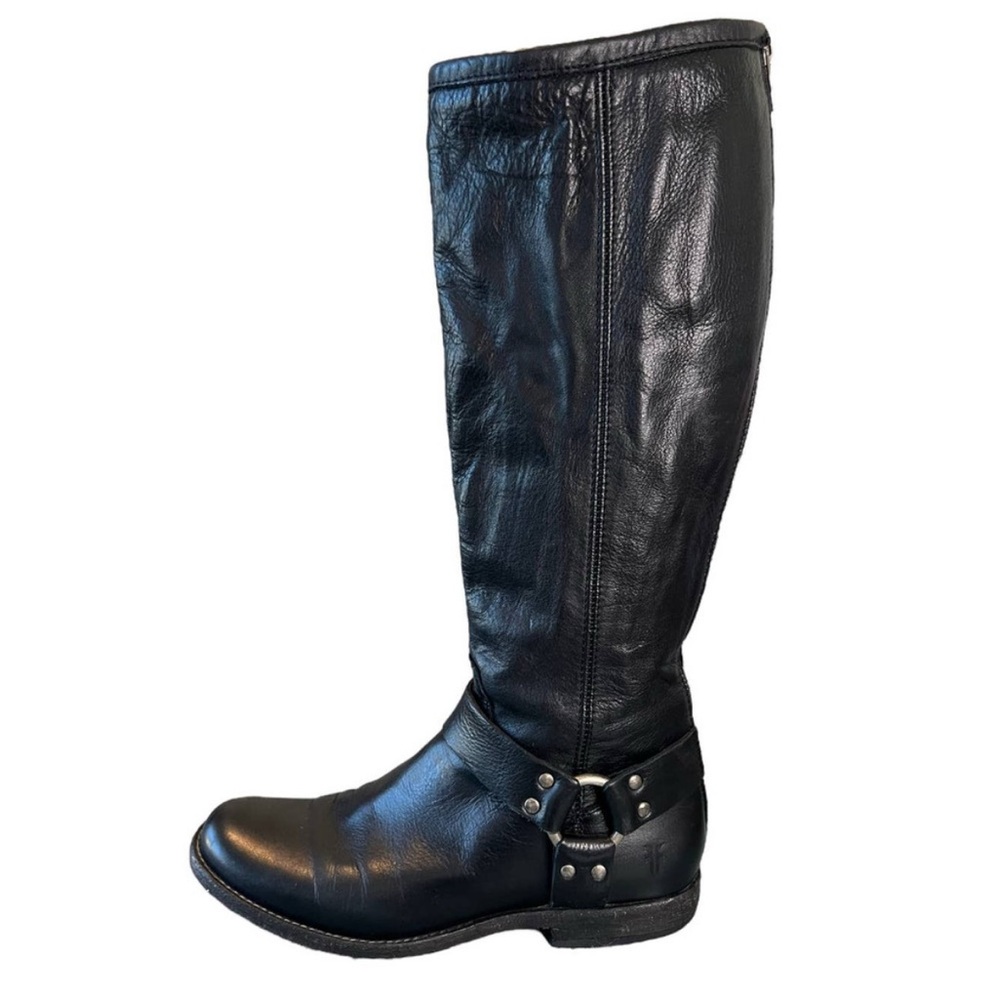 Size 8 Frye Signature Black Leather Riding Boots - Picture 1 of 14